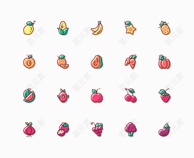 平铺水果背景图片素材