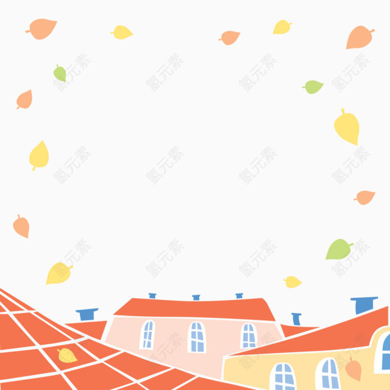 卡通秋天免扣背景风景