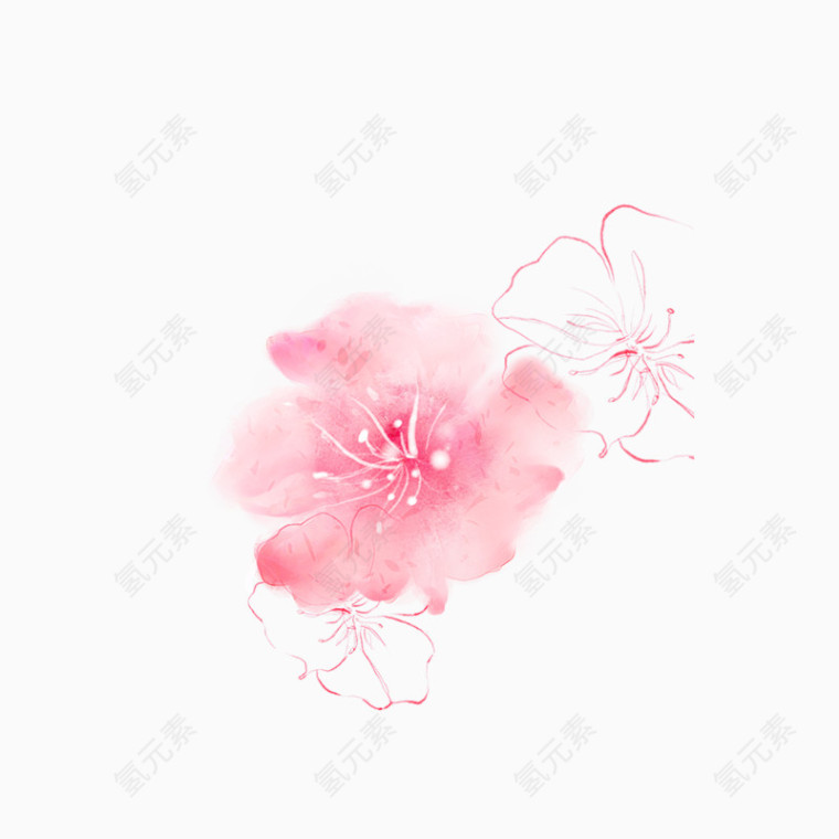 手绘水彩太花