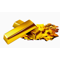 一堆金块金币