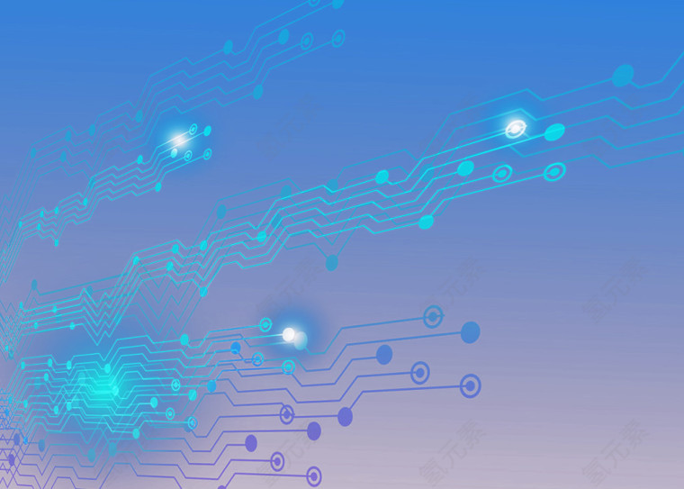 蓝色发光电路线条背景矢量素材