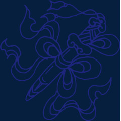 青花瓷花纹宝剑