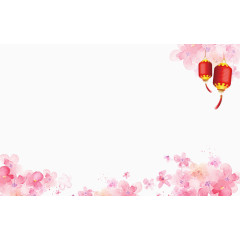 花朵边框灯笼