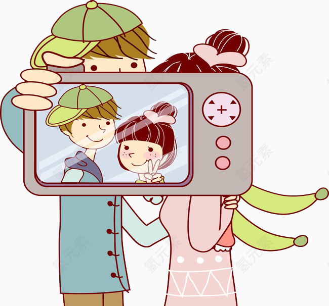 自拍的情侣