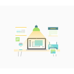 矢量扁平化家庭办公