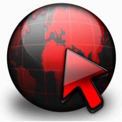 网络服务黑色红红色图标