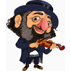 拉小提琴的矢量卡通犹太人