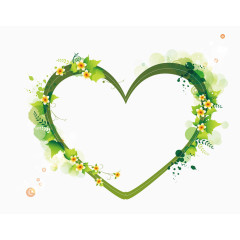 心形夏日植物清新边框