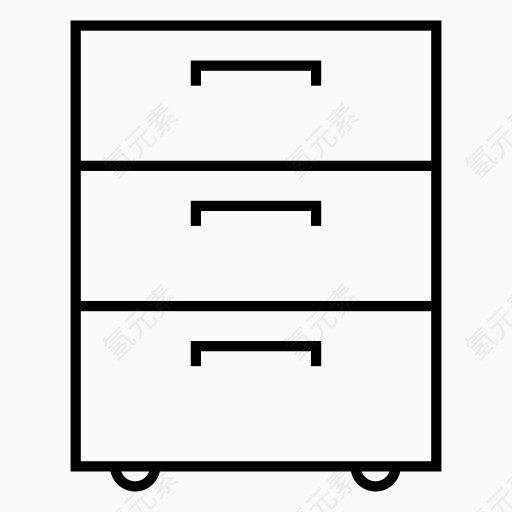 抽屉办公室工人办公图标集