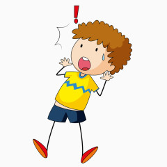 受到惊吓的小男孩