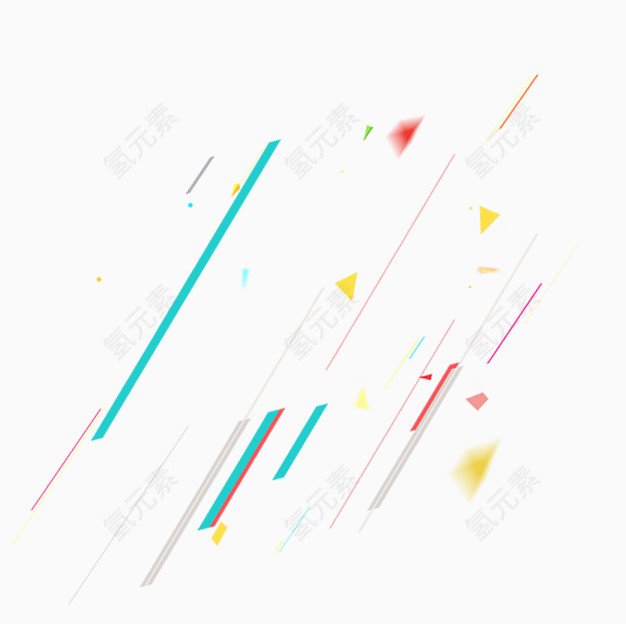 线条三角形节日漂浮元素装饰效果