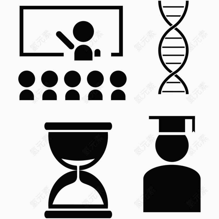 精致学校学生用品毕业图标