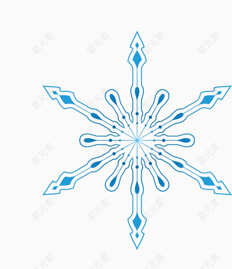 漂亮的蓝色雪花形状