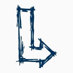 手绘线描卡通箭头