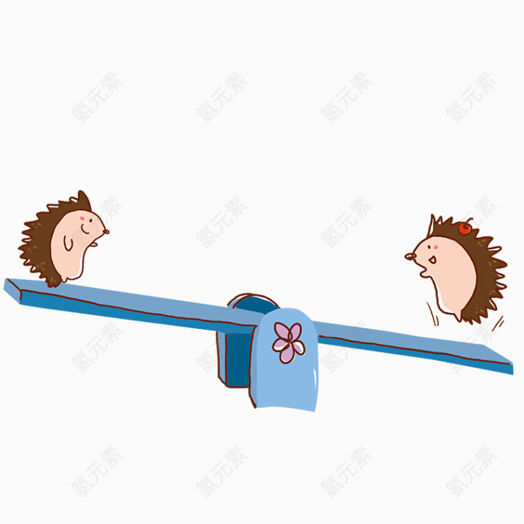 玩跷跷板的小刺猬