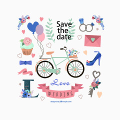 鼠绘 爱情 清新 单车