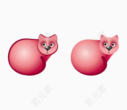 4款可爱的猫插画矢量素材