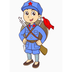 红军Q 版人物插画