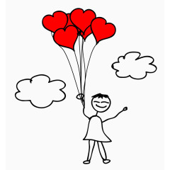 简笔画情人约会