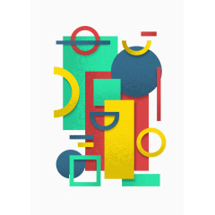 彩色不规则图形