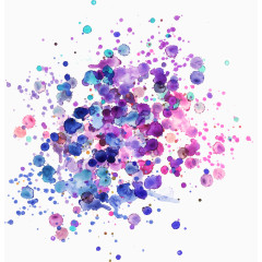 彩色墨迹素材PNG