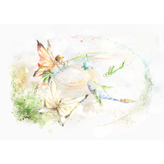 手绘清新童话世界插画