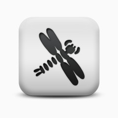 不光滑的白色的广场图标动物动物蜻蜓Animals-Icons