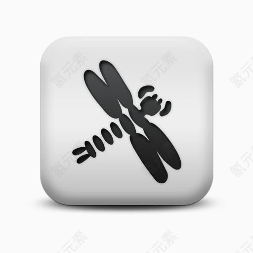 不光滑的白色的广场图标动物动物蜻蜓Animals-Icons