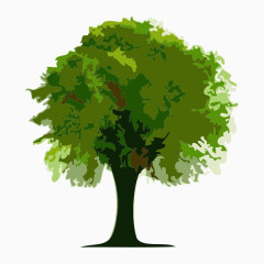 手绘绿色植物树木