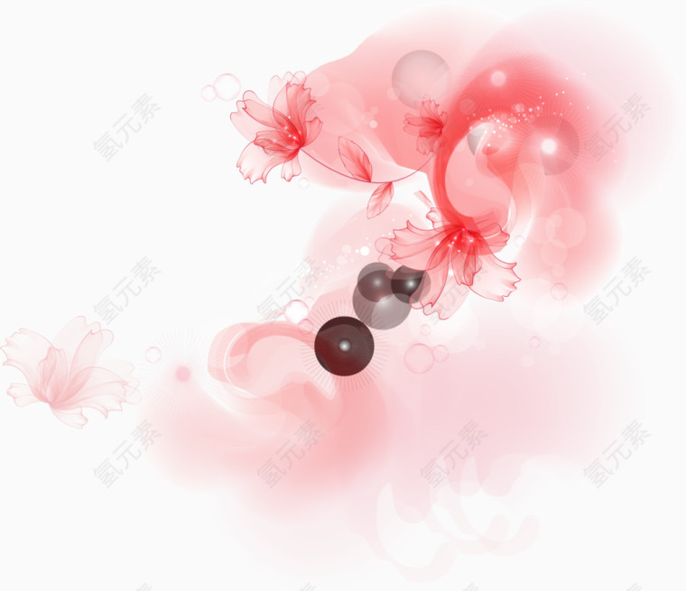 梦幻粉色花朵背景装饰