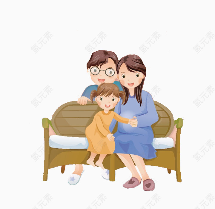 一家三口的合照