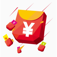 红包雨手绘卡通