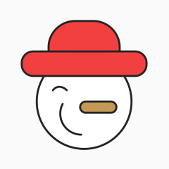 卡通圣诞节图标雪人