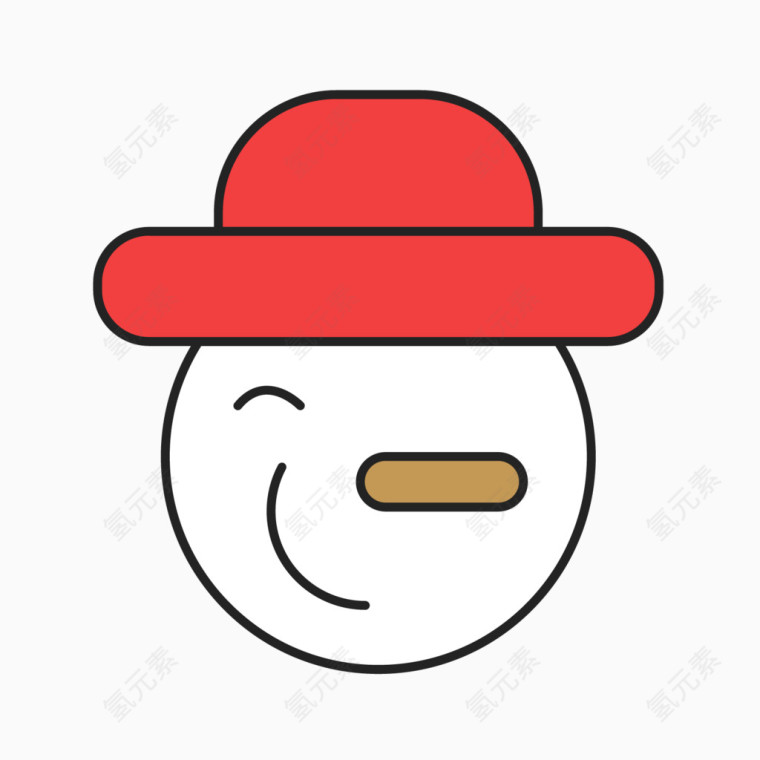 卡通圣诞节图标雪人