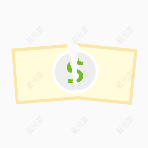 矢量手绘撕碎的金钱