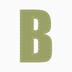 可爱布艺字母字体B