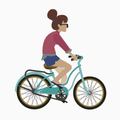 骑自行车的美女