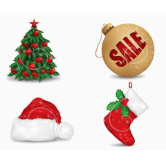 雪花装饰的圣诞节素材