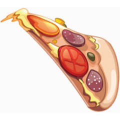 三角形披萨卡通手绘装饰元素