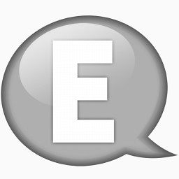 演讲气球白e图标