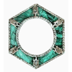 蓝色六边形装饰品