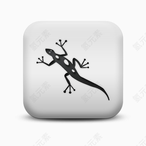 不光滑的白色的广场图标动物动物蜥蜴Animals-Icons