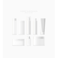矢量手绘空白化妆品包装