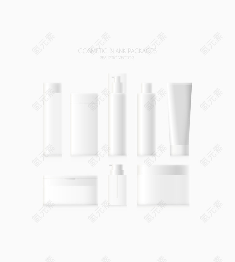 矢量手绘空白化妆品包装