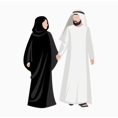 穿白衣服的男人和穿黑衣服女人