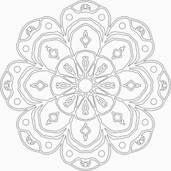 简约线描佛教曼陀罗图案