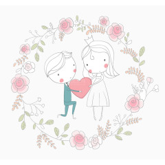 可爱的卡通婚礼人物设计