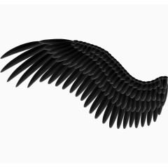 展开黑翅膀卡通手绘装饰元素