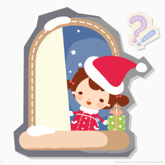 过圣诞节的小女孩