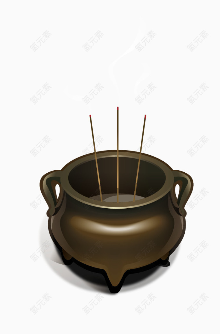 插了三炷香的香炉